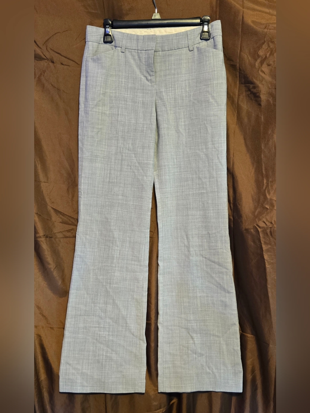 Express Editor Dress Pants Gray Bootcut Slacks Size 4 Long Y2K Work Trousers